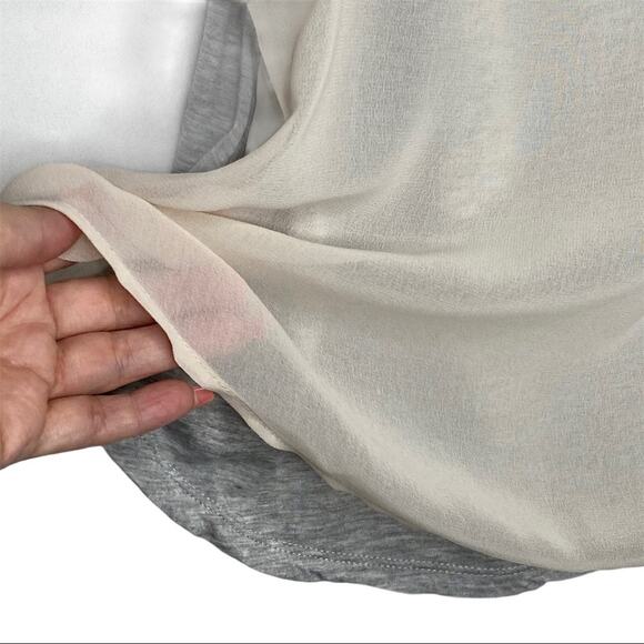 J. Crew Basic Grey Tank with Tan Sheer Back Extra Small - Picture 4 of 7